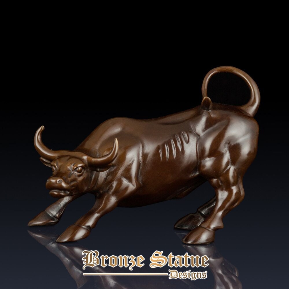 Bronzo wall street carica toro statua scultura famosa statuetta animale arte piccola casa ufficio arredamento regali aziendali