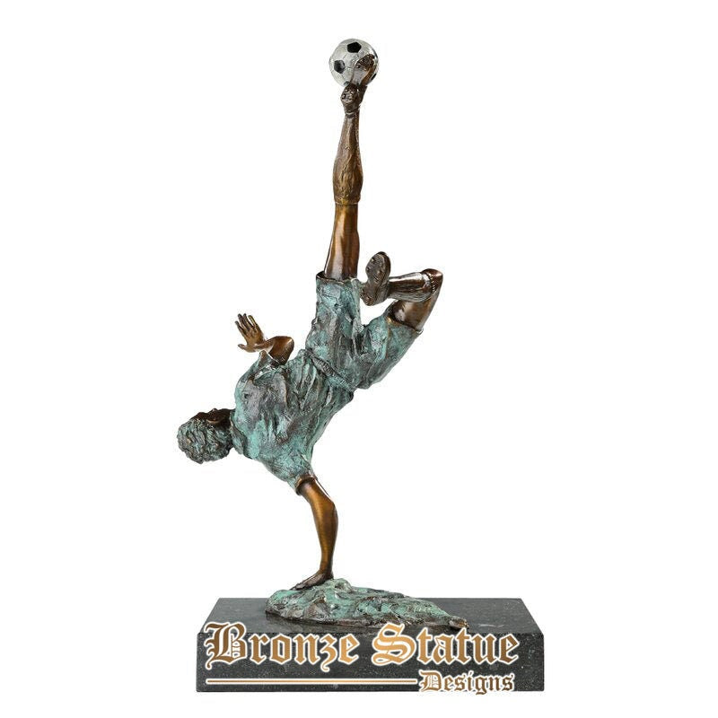 Bronze football man statue sculpture hot cast sport art gorgeous home office ornament gifts