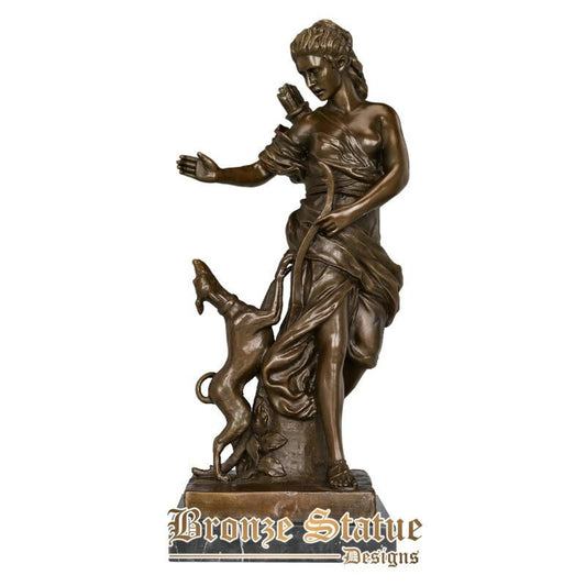 Artemis diana statue sculpture greek goddess of both hunting and childbirth bronze antique art home office desktop decoration