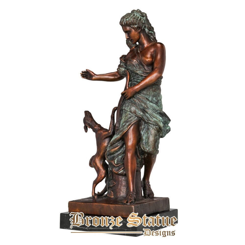 Estátua de artemis diana escultura deusa grega da caça e do parto em bronze arte antiga decoração de mesa de escritório em casa