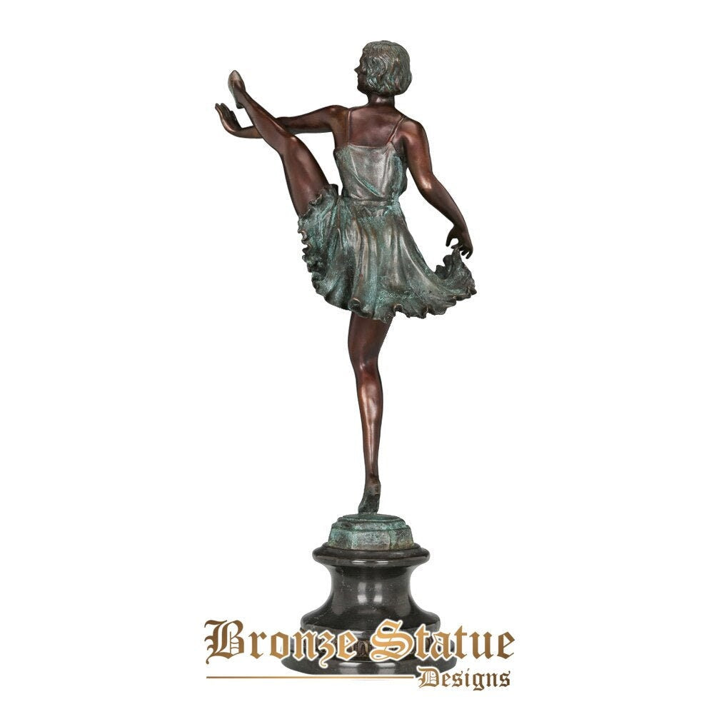 Ballet dance sculpture statue copper material gold, green, bronze figurine modern dance vintage art home decor 22in | 58cm