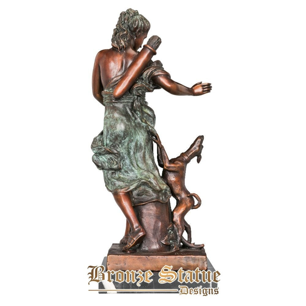 Estátua de artemis diana escultura deusa grega da caça e do parto em bronze arte antiga decoração de mesa de escritório em casa