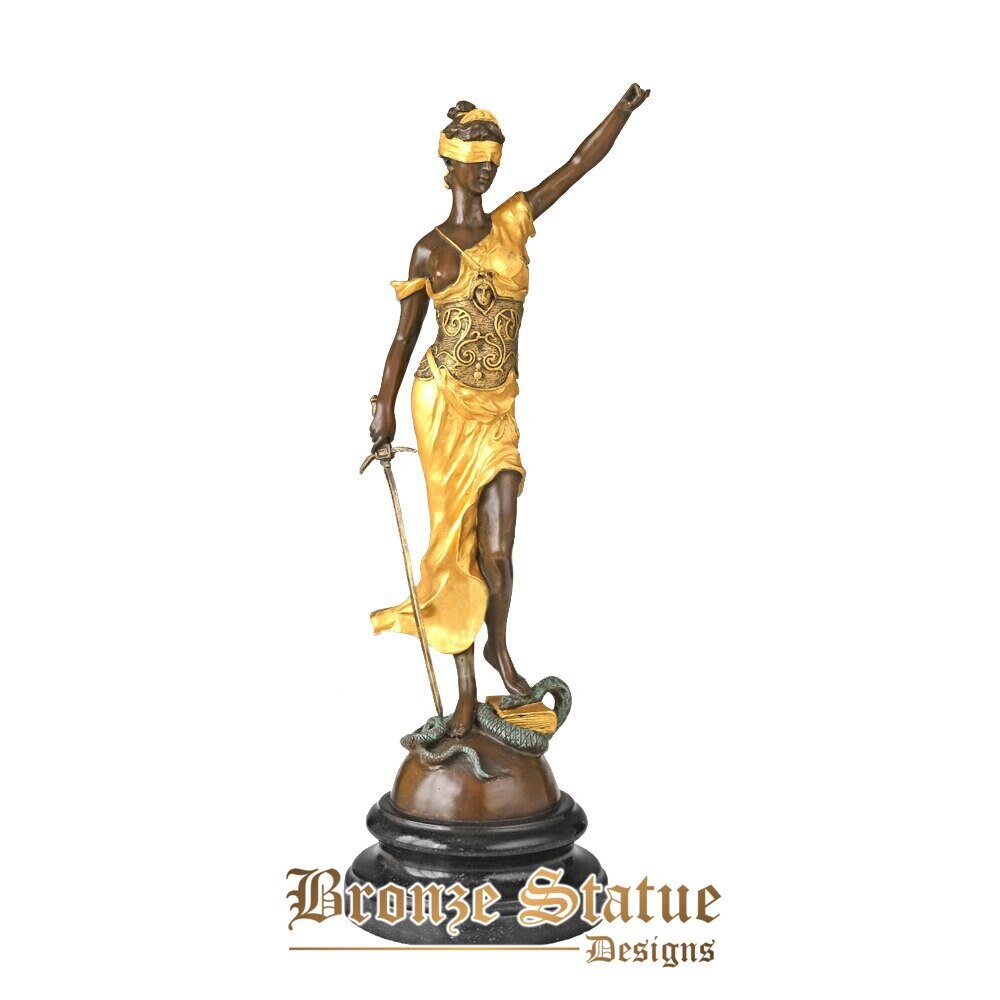 Lady justice statue bronze greek goddess themis justitia sculpture figurine estatua justica antique art perfect home decor