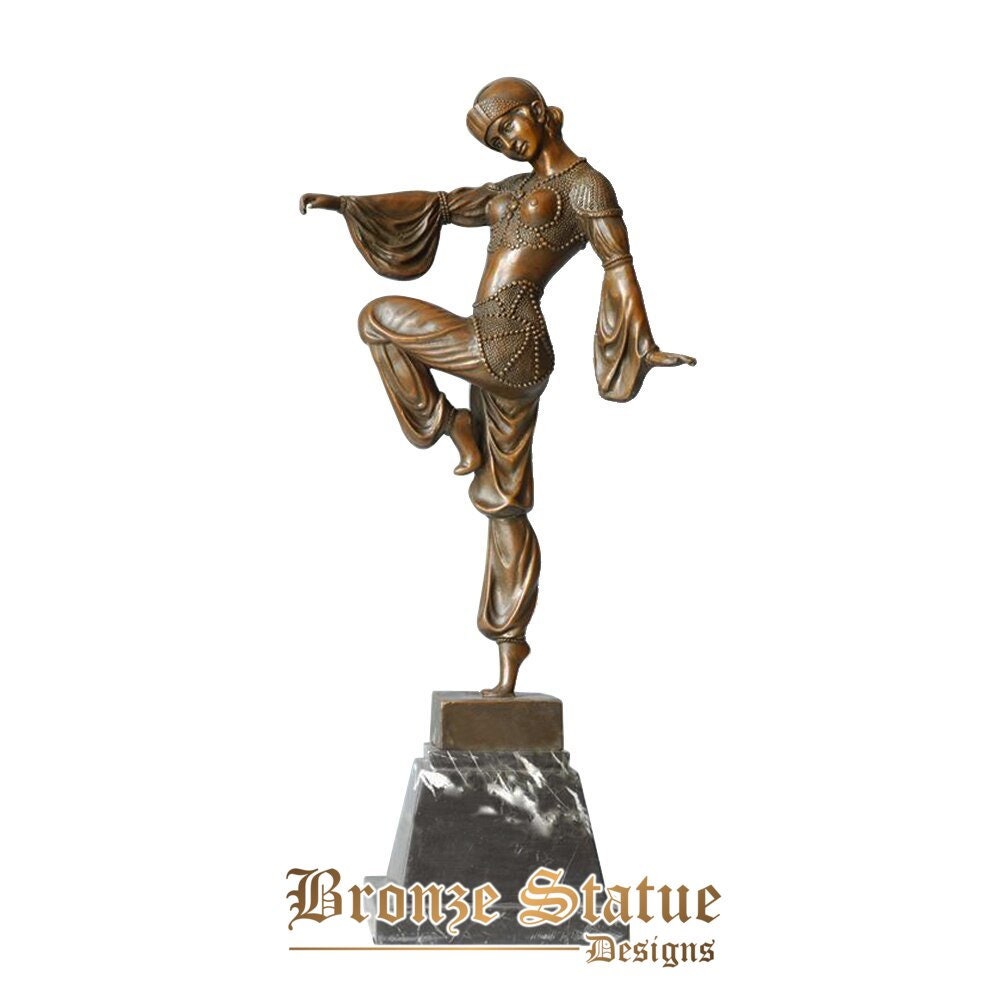 Estátua de dança clássica mulher escultura vintage arte bronze fundição quente de alta qualidade decoração para casa presente de aniversário