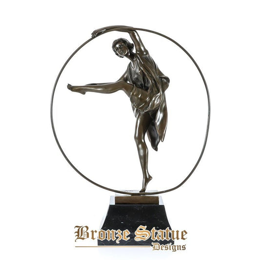 Bronze female dancer sculpture woman dancing statue art copper figurine studio clue decor gifts