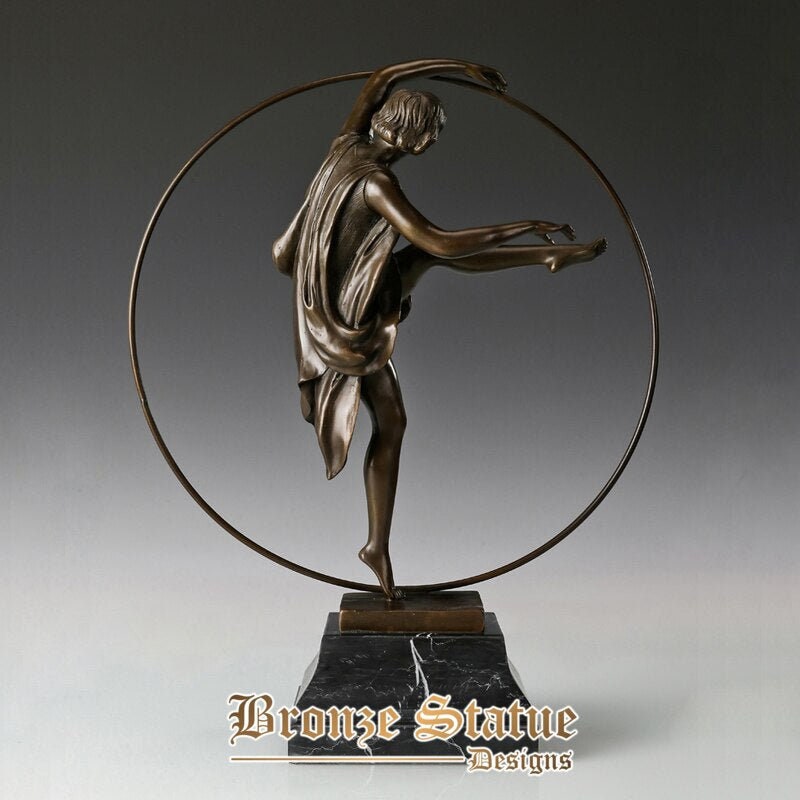 Bronze female dancer sculpture woman dancing statue art copper figurine studio clue decor gifts