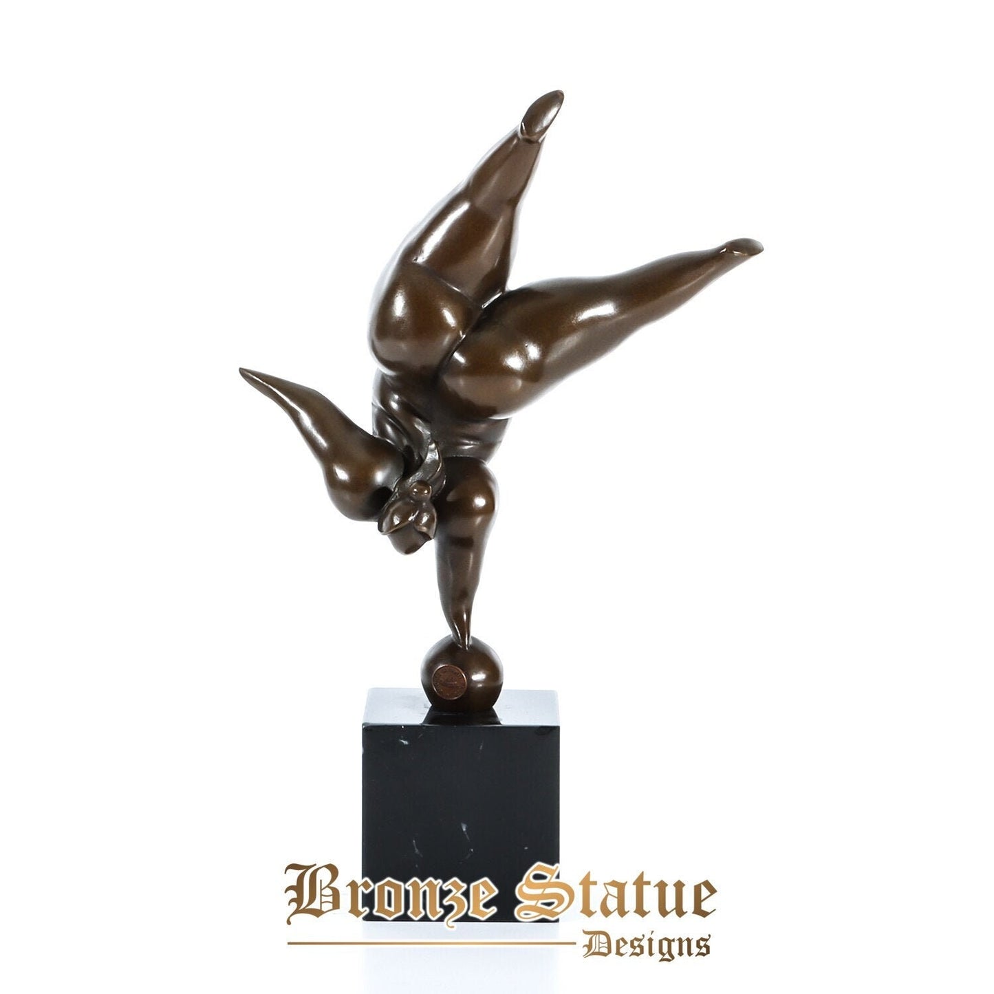 Fernando Botero Abstract fat lady bronze sculpture vintage headstand woman statue art home decoration