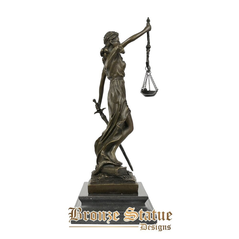 Escultura de bronze senhora cega justiça themis justitia estátua mitologia grega deusa arte elegante advogado presente decoração para casa