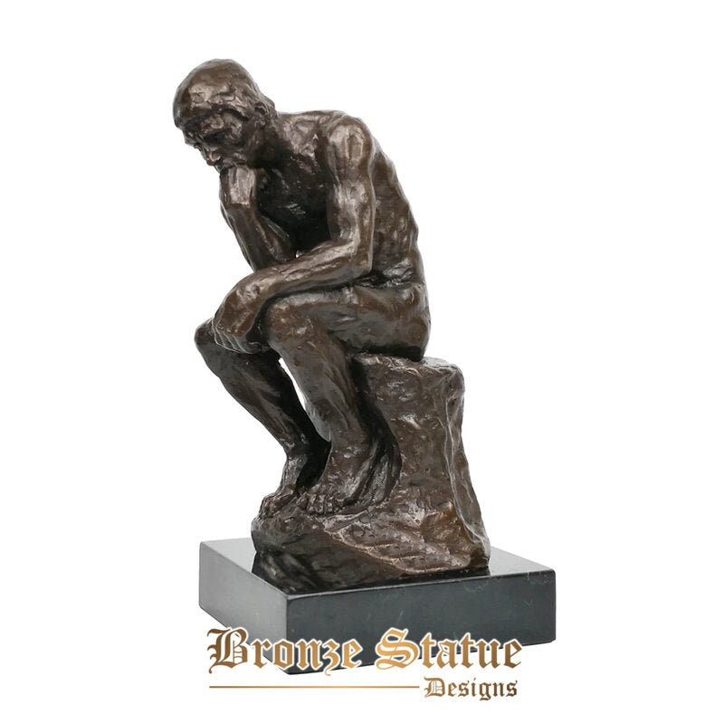 Famous the thinker statue by rodin bronze replica figurine classical nude thinking man sculpture art home decor