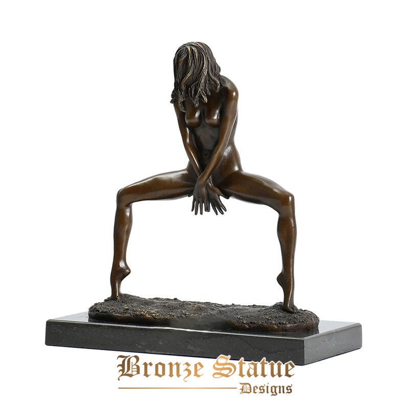 Nude woman dance statue sculpture bronze hot sexy western girl figurine naked female vintage art home decor