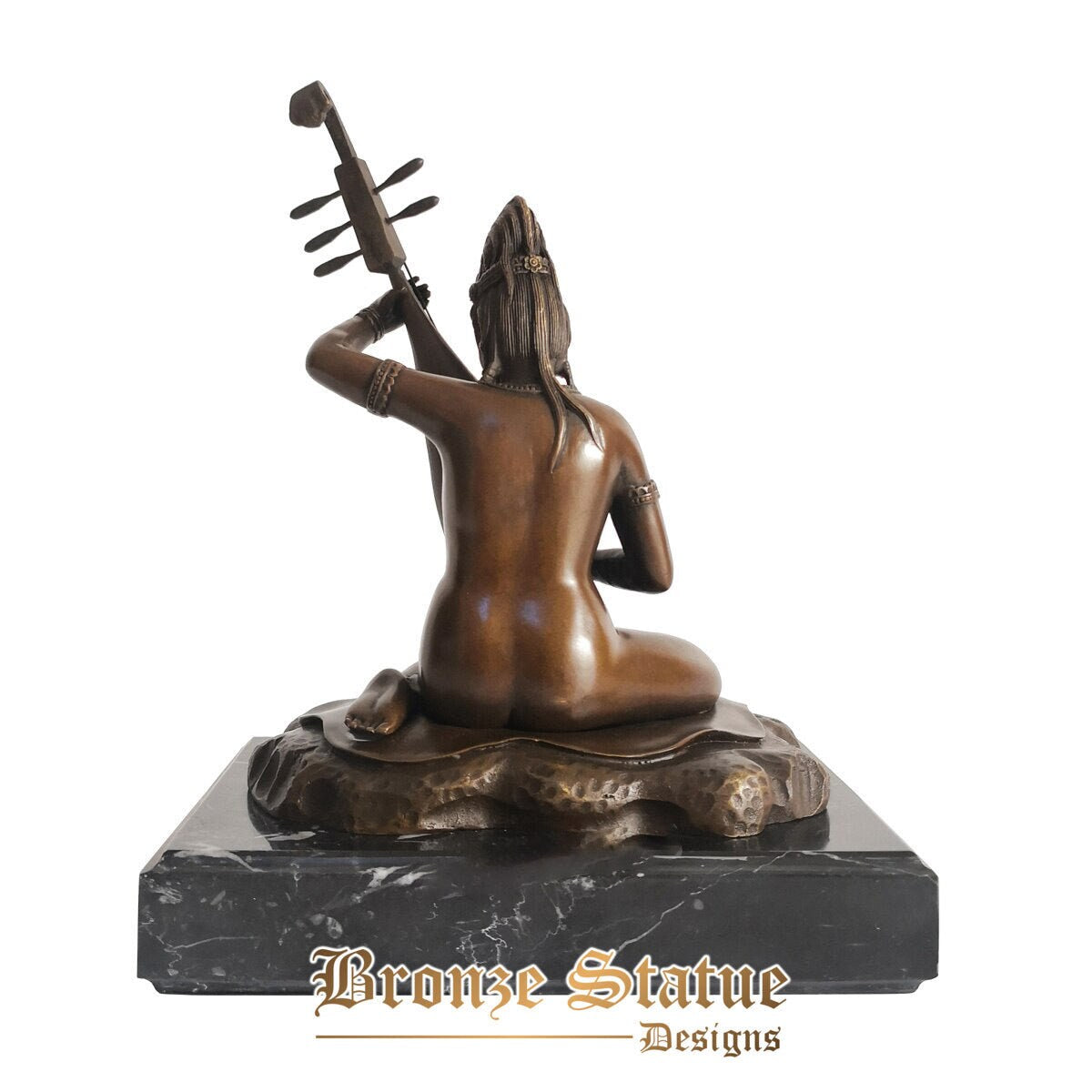 Bronze saraswati sculpture hindu mythology wisdom wealth goddess india buddha figurine statue art for business gift