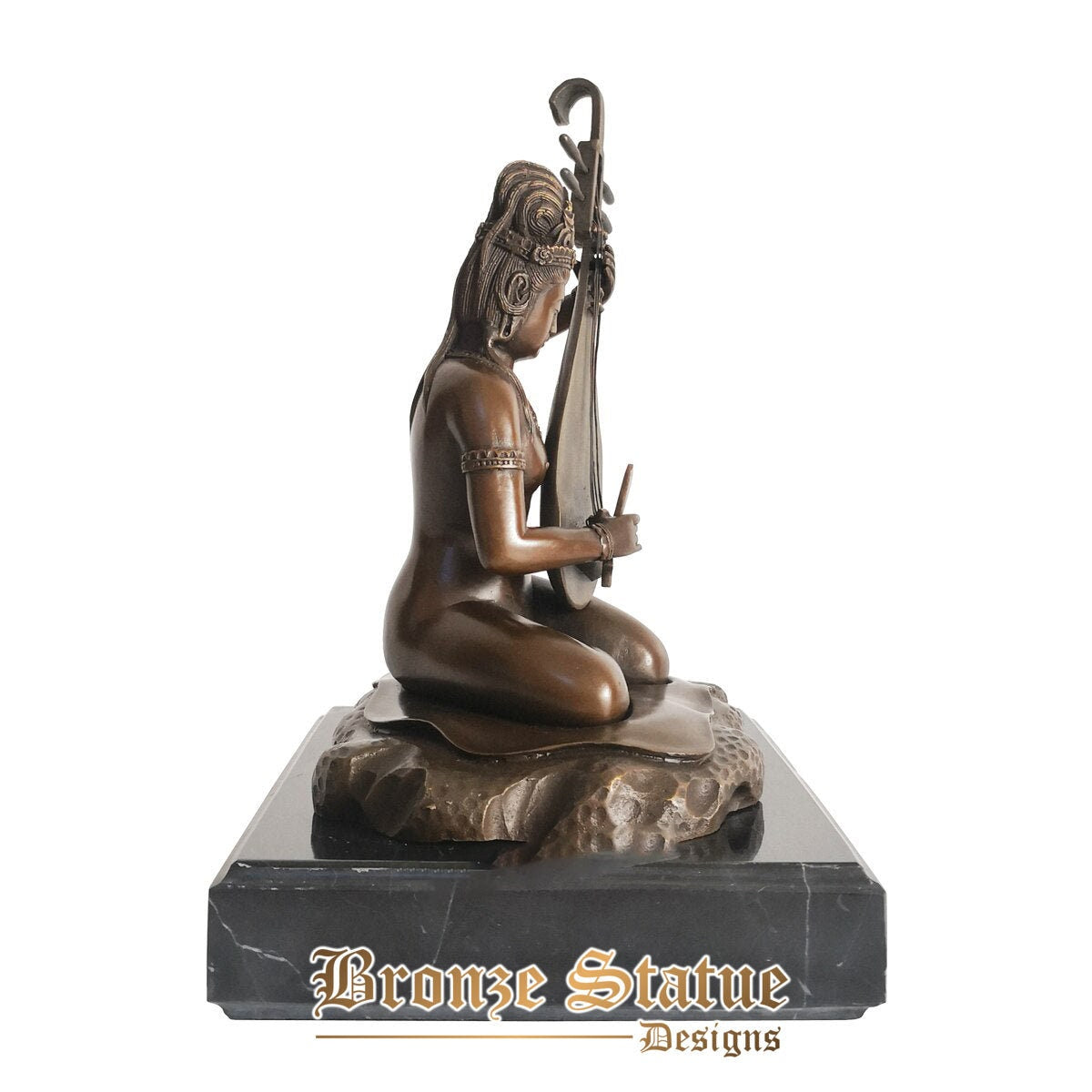 Bronze saraswati sculpture hindu mythology wisdom wealth goddess india buddha figurine statue art for business gift