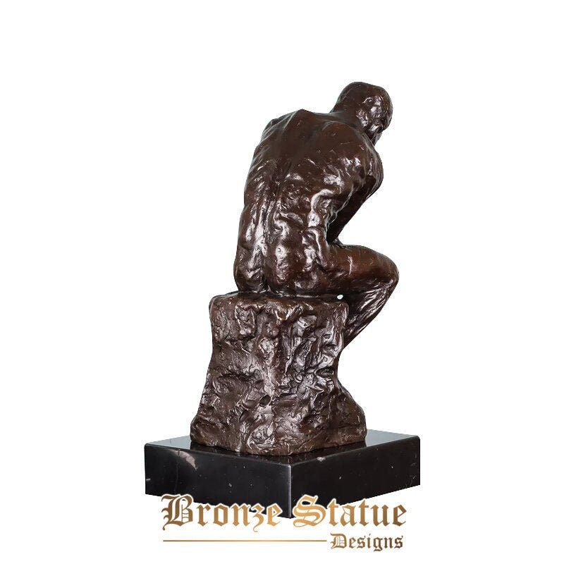 The thinker bronze statue figurine by rodin famous small sculpture classical art for decor gifts collection