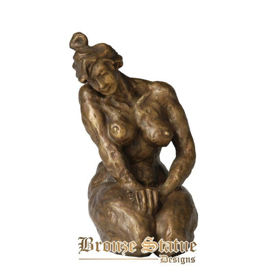 Bronze sculpture nude woman antique abstract female statue collectible figurine design studio decoration