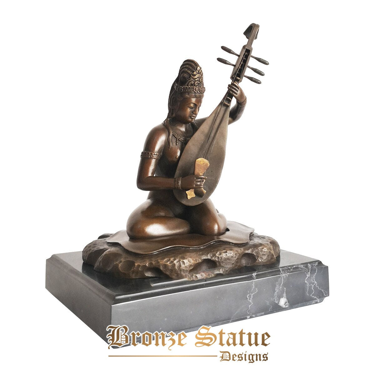 Bronze saraswati sculpture hindu mythology wisdom wealth goddess india buddha figurine statue art for business gift