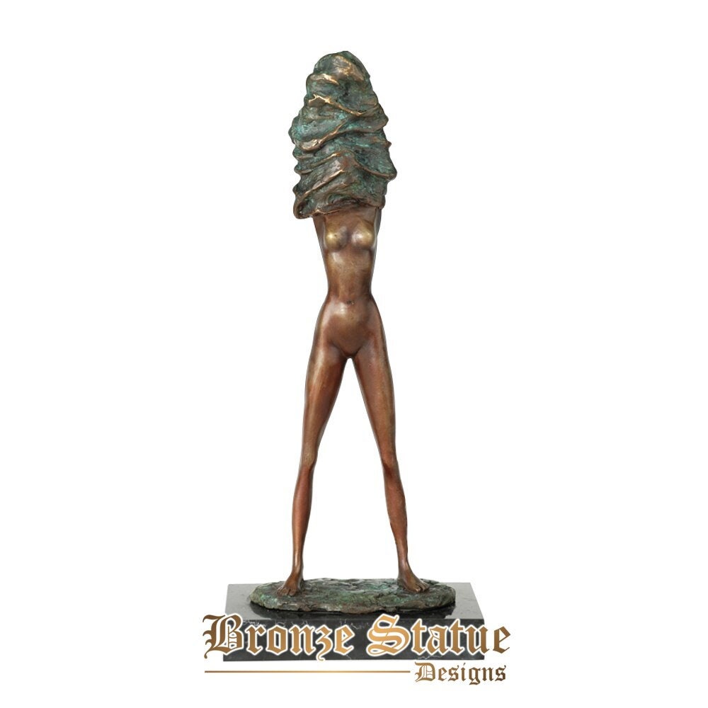 Sexy stripping girl bronze statue modern western nude hot female sculpture erotic figurine art decor