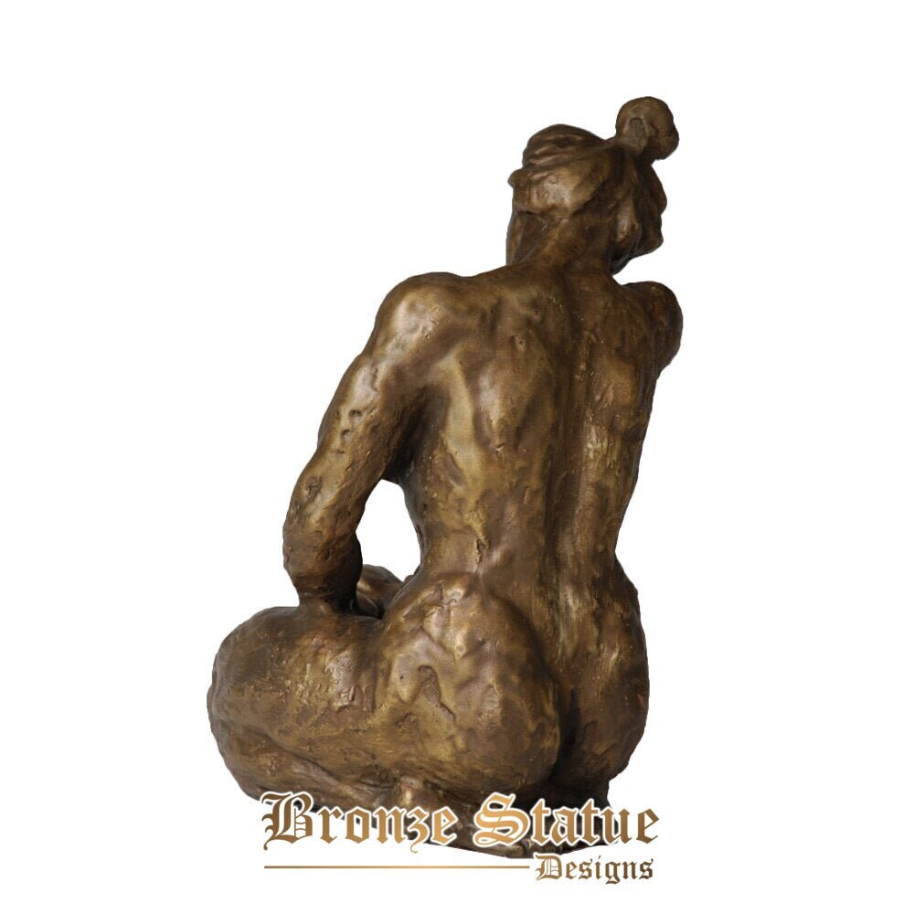 Escultura de bronze mulher nua estátua feminina abstrata antiga estatueta colecionável decoração de estúdio de design