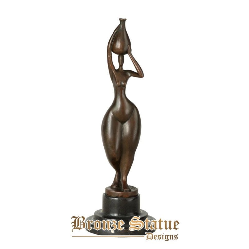 Estátua artesanal de bronze escultura de mulher abstrata estatueta feminina arte de fundição quente decoração para casa