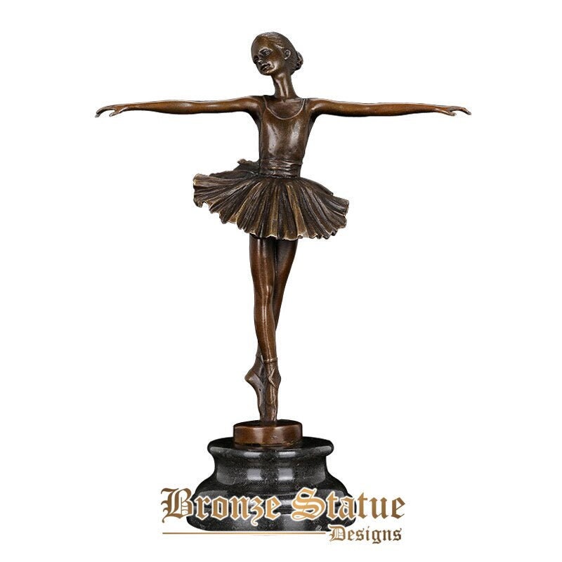 Bronzo balletto danza ragazza statua figurine ballerina femminile scultura arte ragazza regalo di compleanno decorazioni per la casa