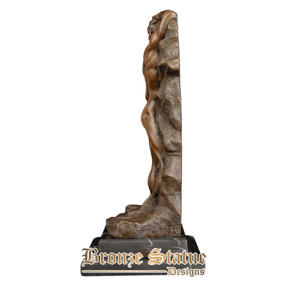 Bronze western nude man relief statue sculpture naked male figurine art desktop bar decoration