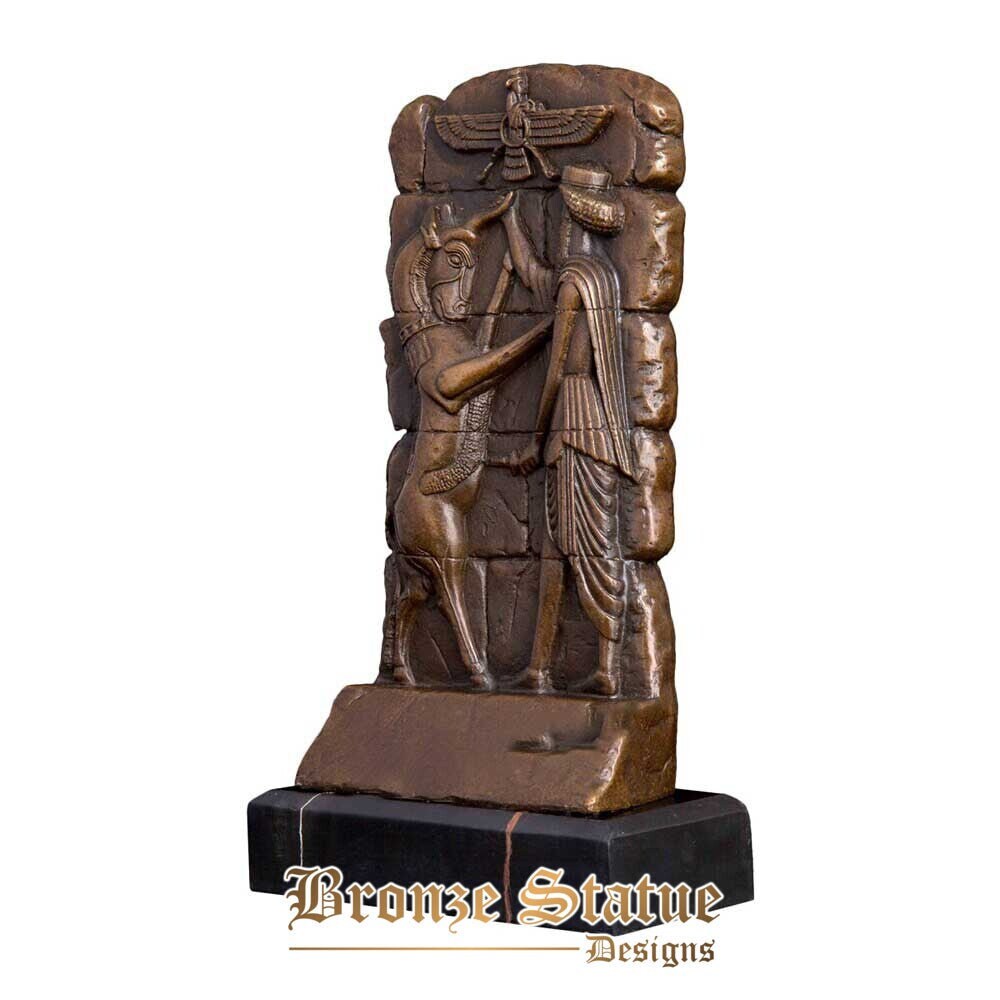 Bronze escultura de alívio abstrato estátua zoroastrismo estatueta decoração para casa arte fundição quente
