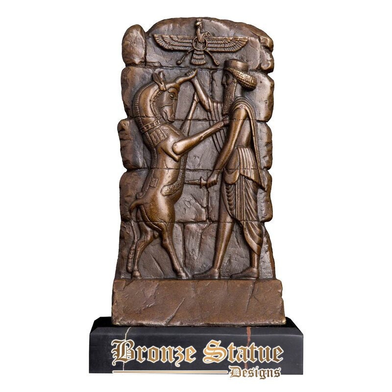 Bronze escultura de alívio abstrato estátua zoroastrismo estatueta decoração para casa arte fundição quente