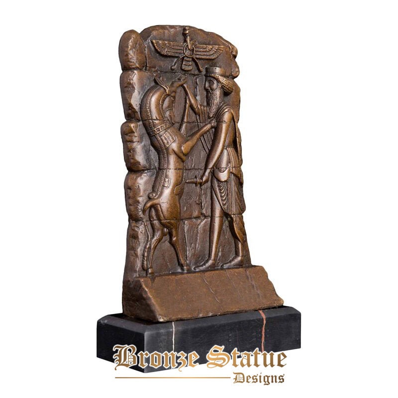 Bronze escultura de alívio abstrato estátua zoroastrismo estatueta decoração para casa arte fundição quente