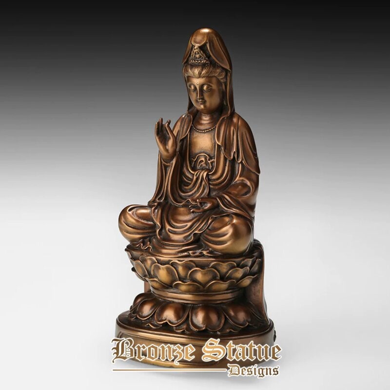 Guanyin estátua de buda escultura de fundição quente bronze bronze arte budismo presentes budistas decoração para casa