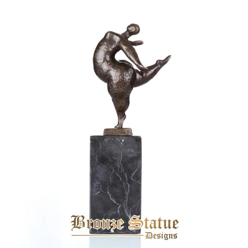 Abstract nude woman dance bronze statue naked female sculpture figurine gallery decor ornament