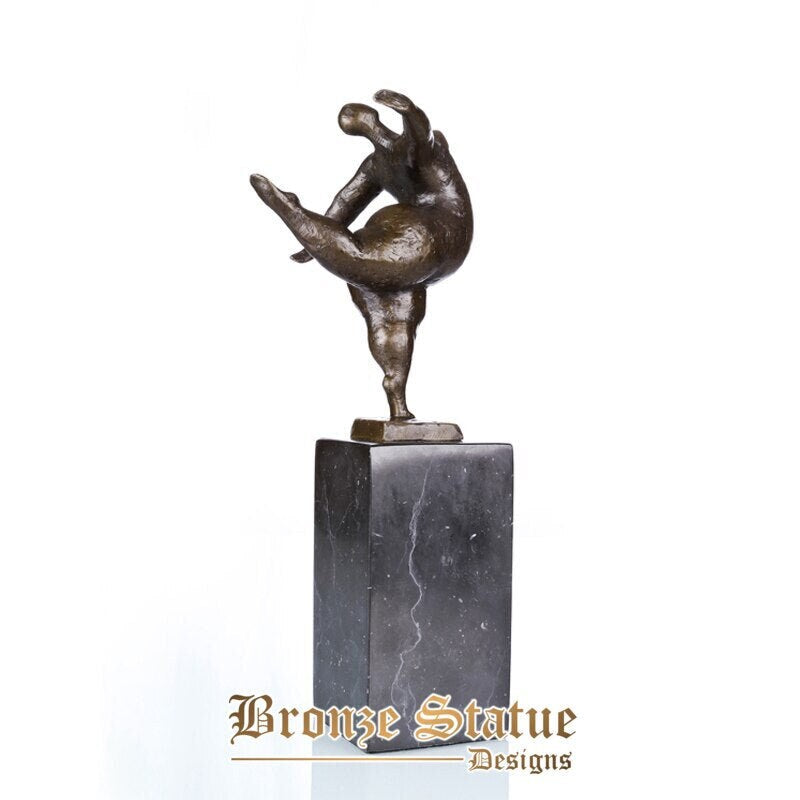 Mulher nua abstrata dança estátua de bronze escultura feminina nua estatueta galeria decoração ornamento