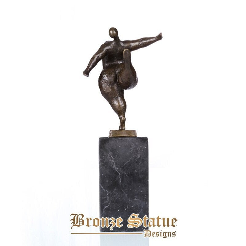 Abstract nude woman dance bronze statue naked female sculpture figurine gallery decor ornament