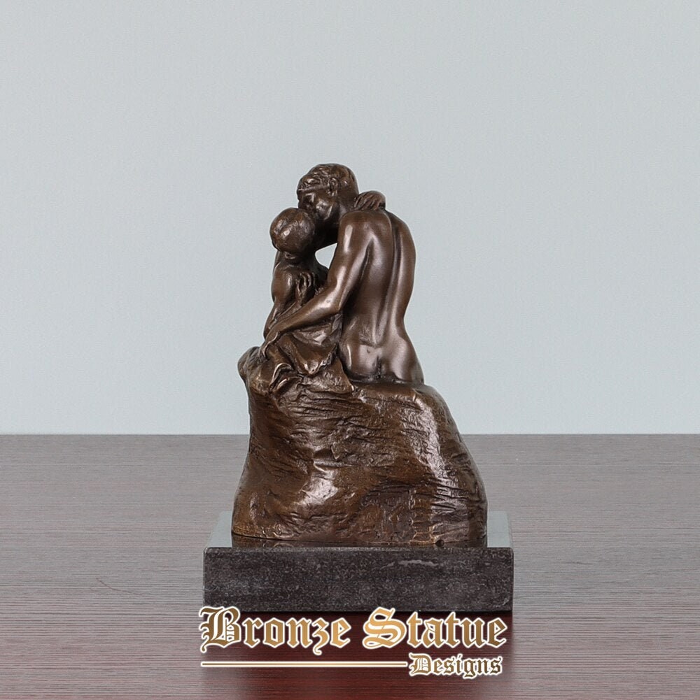 The kiss statue by rodin bronze replica small figurine romantic couple man and woman eternal lovers sculpture famous antique art