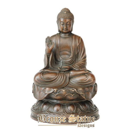 Bronze Messing Amitabha Buddha Statue Skulptur Buddhismus Kunst buddhistische Geschenke Heimtextilien