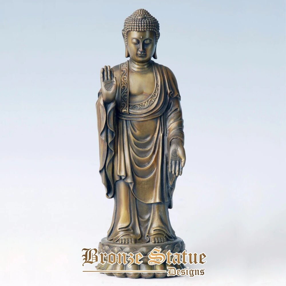 Bronze shakyamuni buddha sculpture the founder of buddhism classical buddha statue figurine indoor decor