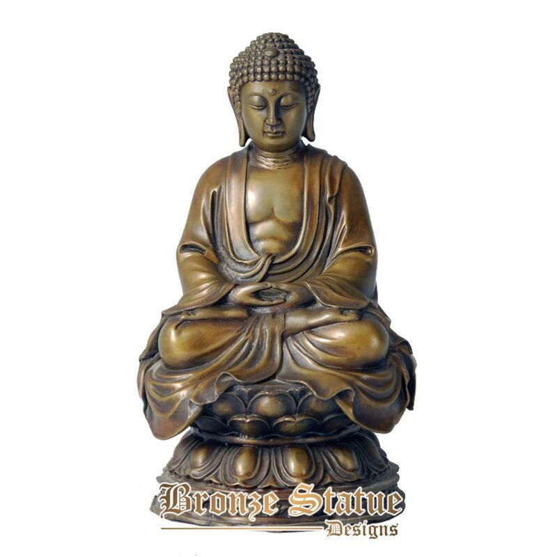 Amitabha buddha estátua de bronze budismo escultura amitayus estatueta para coleção de decoração