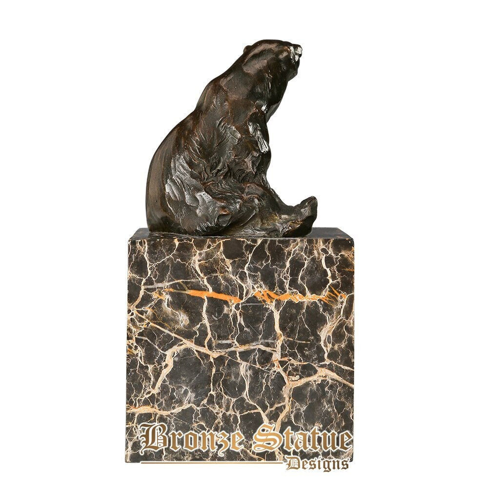 Bronzo piccolo orso grizzly statua scultura animale figurine arte piccola colata calda di classe casa scaffale armadio arredamento