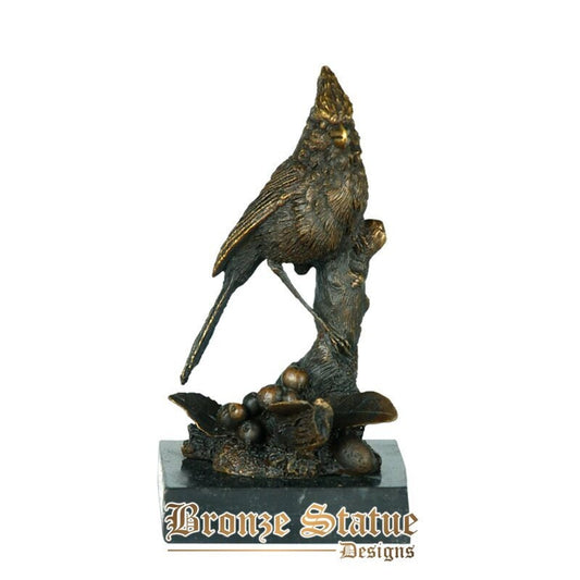 Small bird statue figurine lucky animal sculpture art hot cast bronze high end home desk decoration ornament