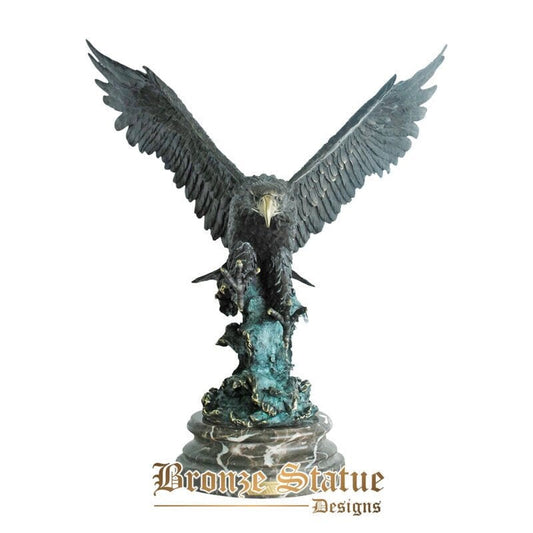 Grande statua di aquila in bronzo a grandezza naturale, statue di glede volanti, sculture di animali di uccelli, decorazioni per il giardino di casa