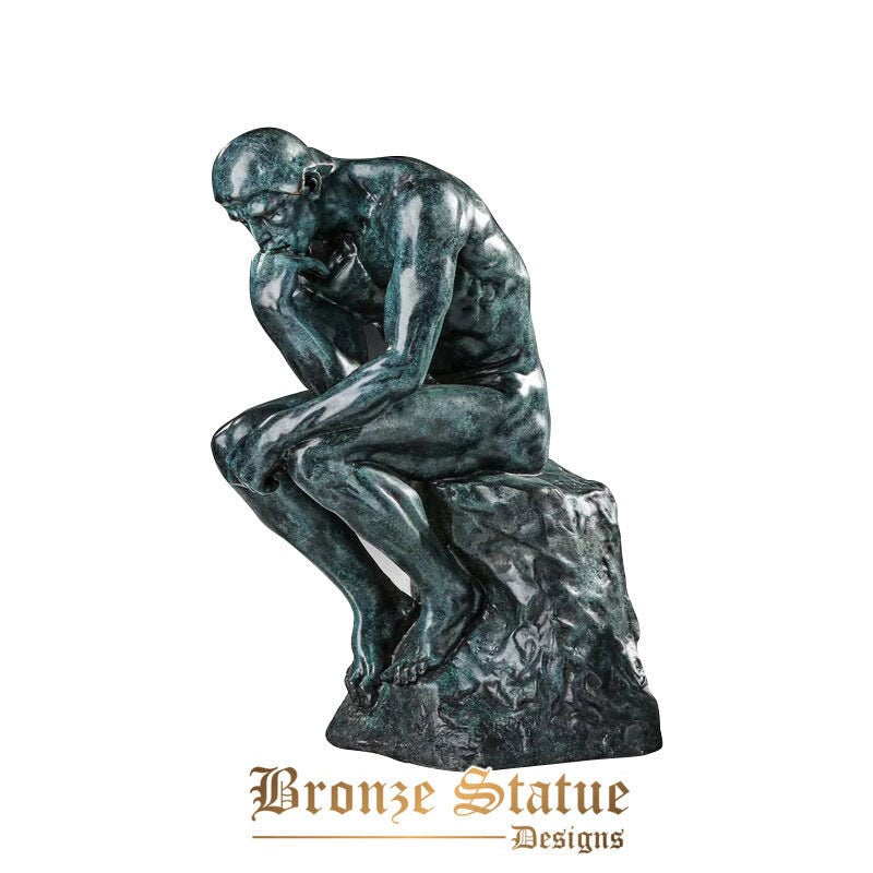 Large rodin's thinker statue sculpture bronze replica famous classical nude thinking man art classy home decor