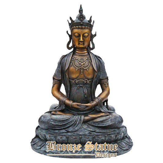 Buda estátua de bronze maná rei buda tathagata escultura estatueta budista templo religioso coleção de decoração