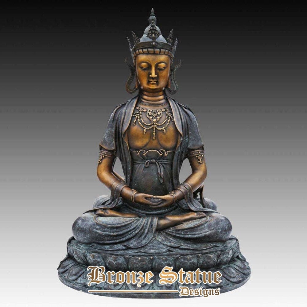 Buddha statua in bronzo manna re buddha tathagata scultura figurine buddista tempio religioso collezione di decorazioni