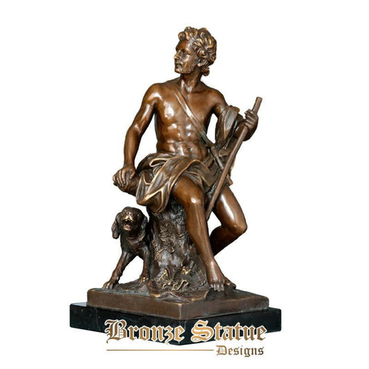 Classical discobolos statue art by greek famous myron bronze replica discus throw sculpture statuette collection home decor