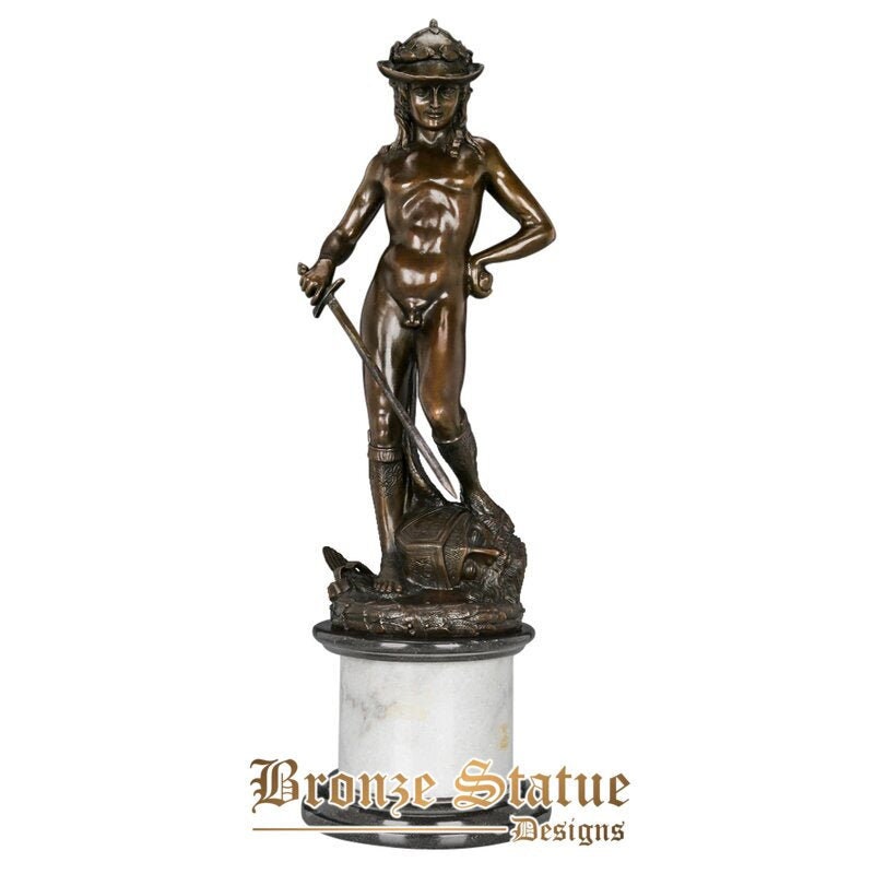 Large david with the sword statue by famous sculptor donatello replica sculpture antique classical figurine art home decor
