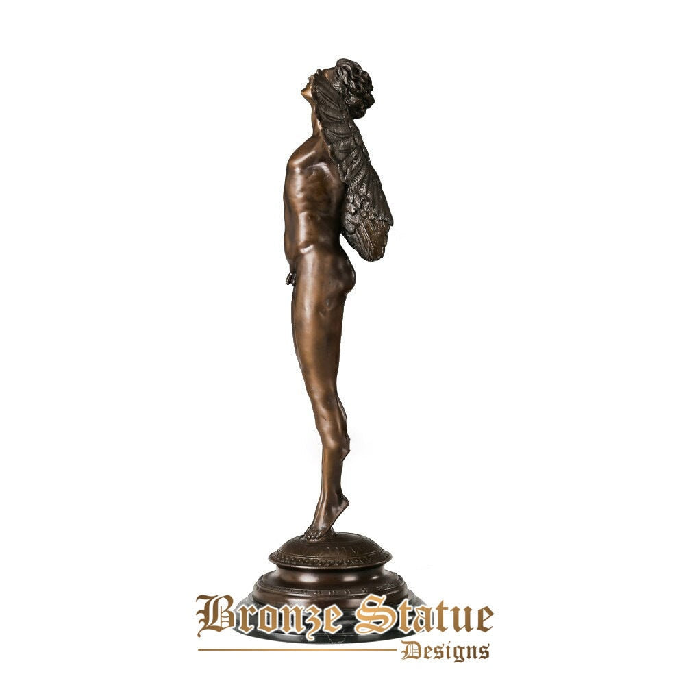 Grande scultura mitologia greca dio icaro statua in bronzo fuso a caldo antico uomo nudo arte casa villa decorazione