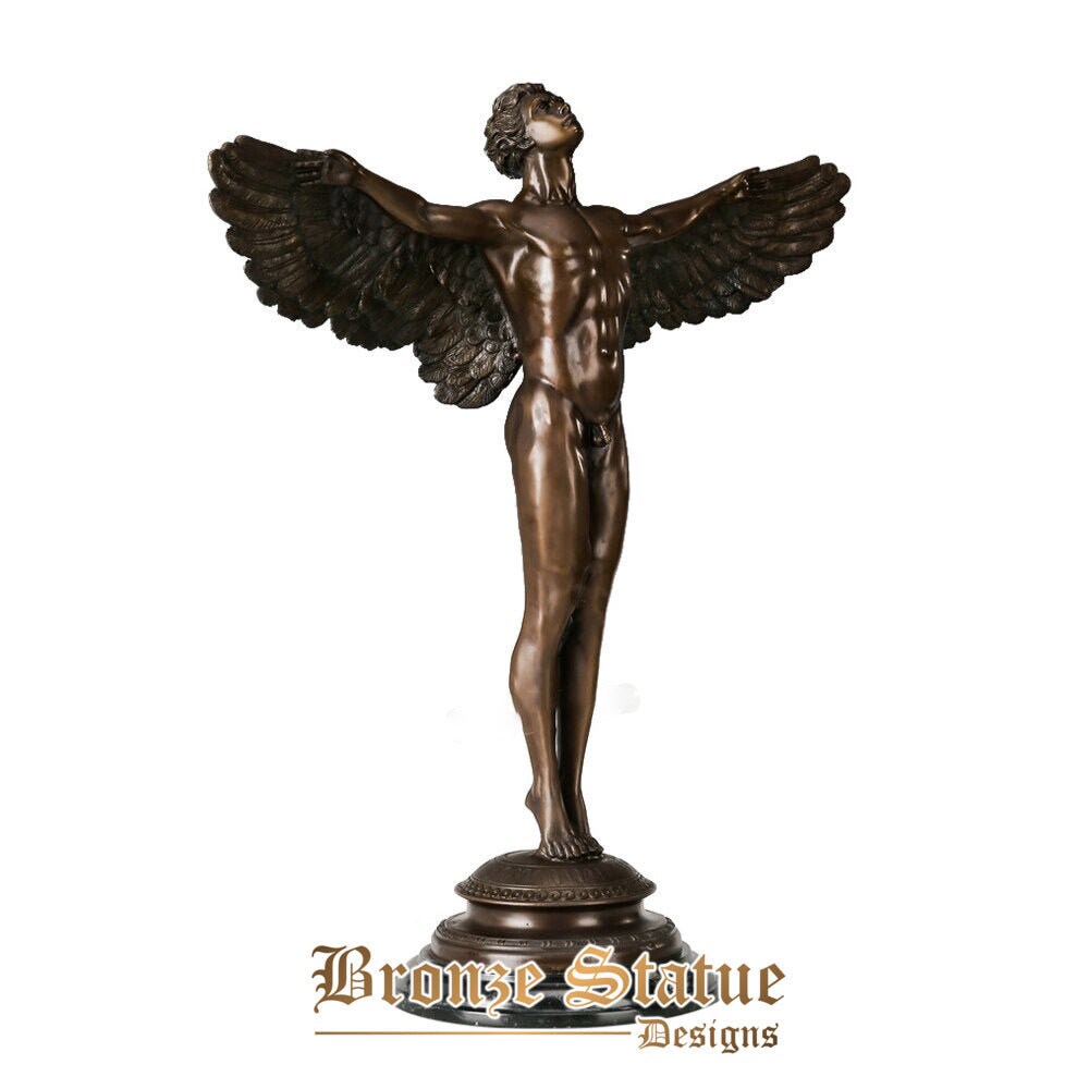 Große Skulptur griechischer Mythologie Gott Ikarus Statue heiße Bronzeguss antike nackte Mann Kunst Haus Villa Dekoration