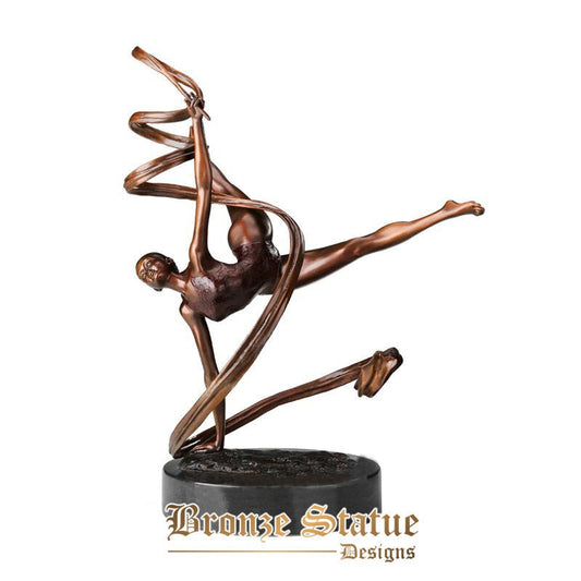 Riband dance bronze statue sculpture western female girl dancing modern art high-end home decor large