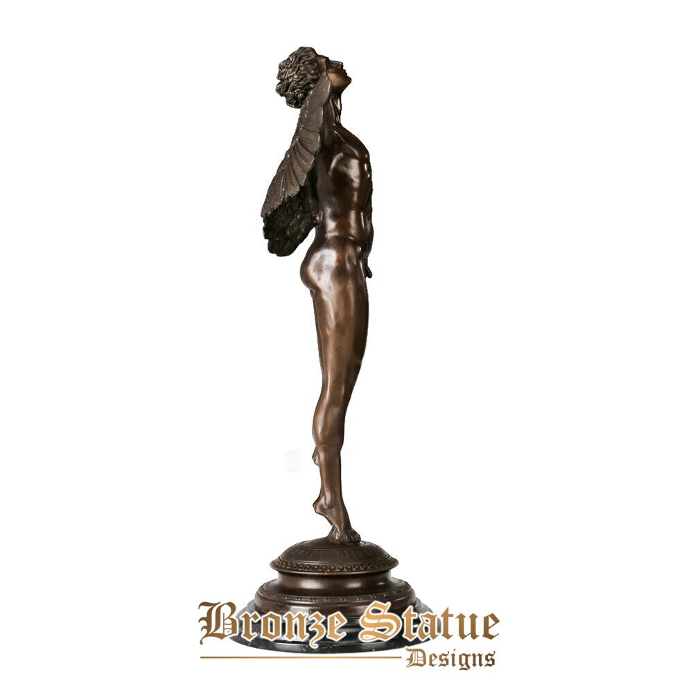 Large sculpture greek mythology god icarus statue hot cast bronze antique nude man art home villa decoration