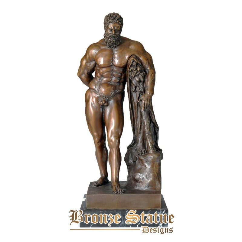 Heracles hercules statue sculpture greek god hero art hot casting bronze nude man figurine large classy home decor