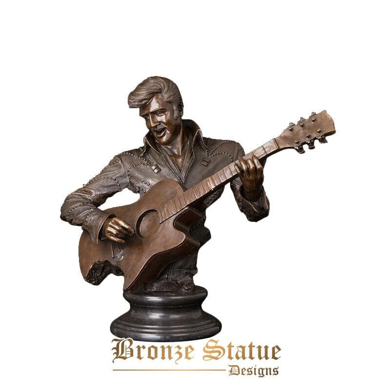 Music Statue Rock & roll star musical man statue guitar player bust bronze sculptur ...