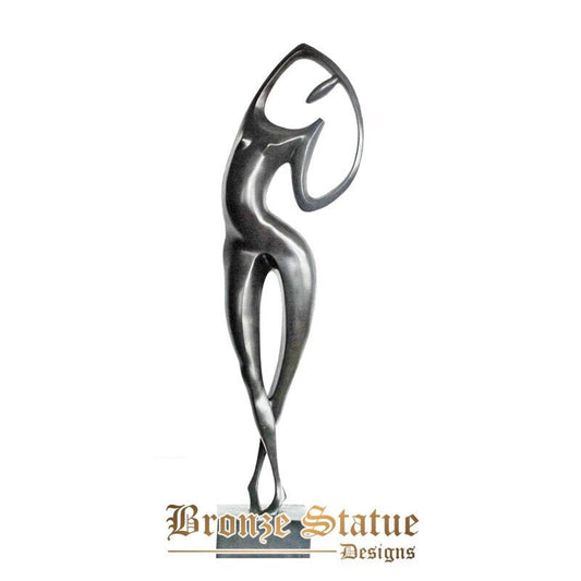 Large bronze abstract female dance statue sculpture greenish real bronze woman art for decoration life size